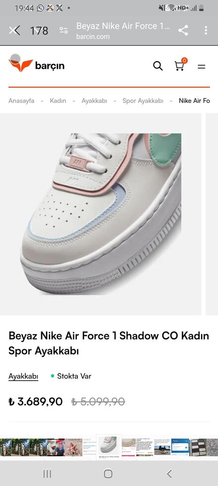 Kadın Nike Air Force 1 Shadow Spor