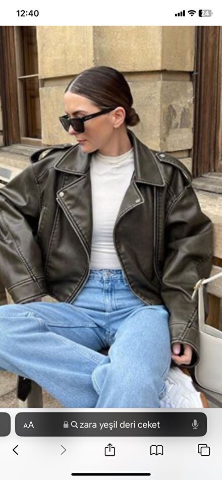 ZARA Crop Biker Ceket