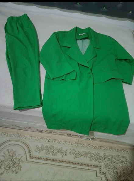 Yeşil Blazer Ceket ve Pantolon İkili Tak