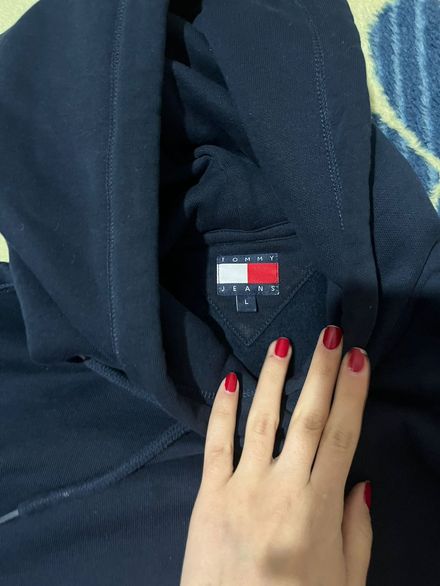 Tommy Jeans Lacivert Kapüşonlu Sweatshir