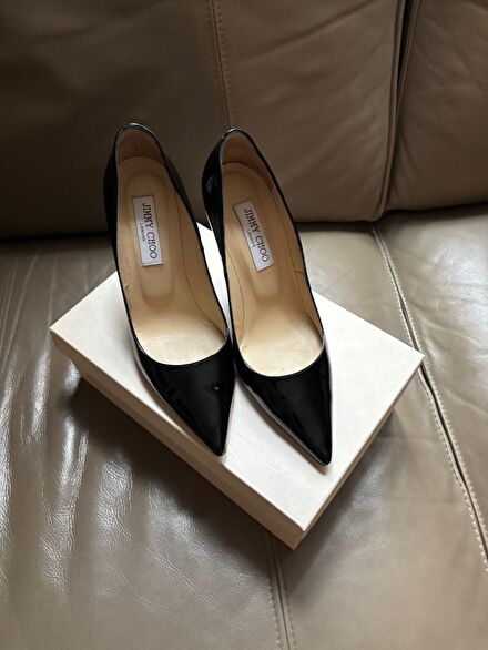 Jimmy Choo Siyah Patent Deri Stiletto Ka