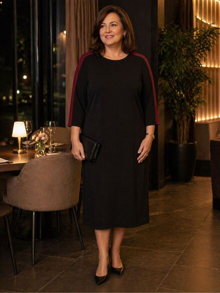 🖤 EKOL Premium Siyah Midi Elbise