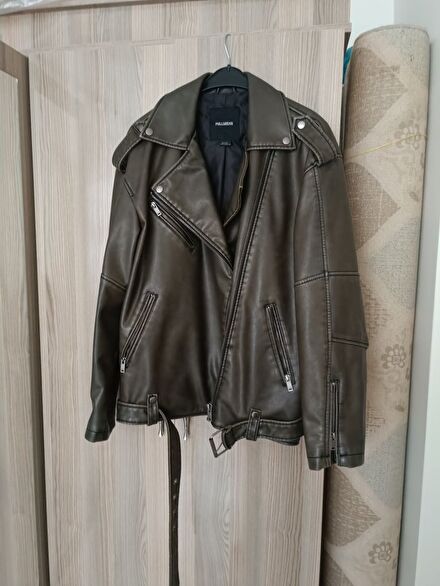 Pull & Bear Haki Deri Ceket