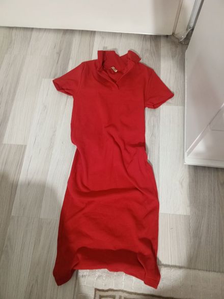Kırmızı Polo Yaka Elbise