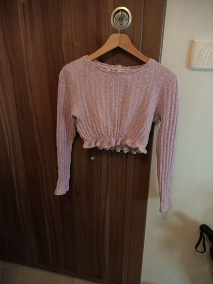 Crop kazak kısa beli lastikli