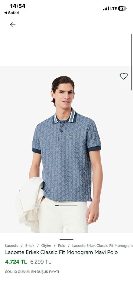 Lacoste bebe mavisi monogram polo yaka