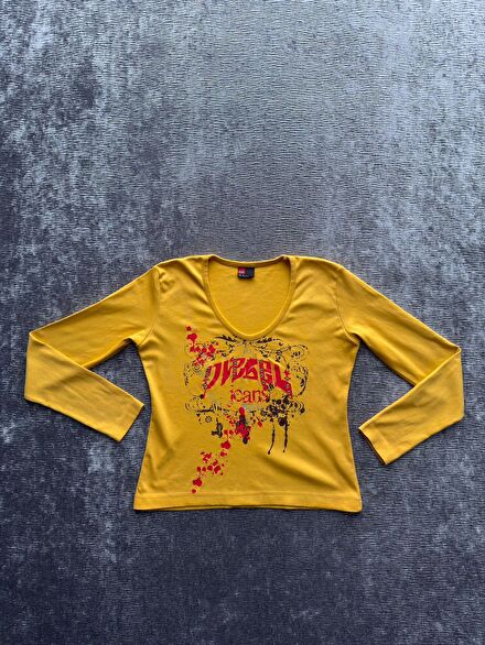 Diesel Baskılı Kuşgözü Uzun Kollu Tshirt