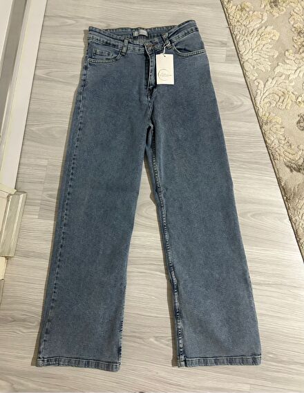 Kadın Geniş Paça Jean Pantolon
