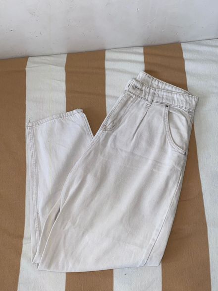 Bej Yüksek Bel bahçivan model pantolon