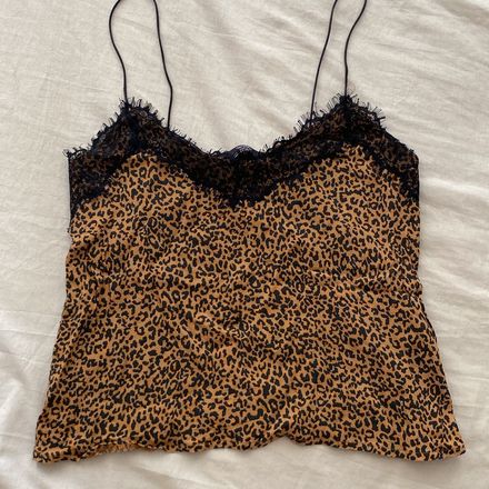 Leopar Desenli Dantelli askılı