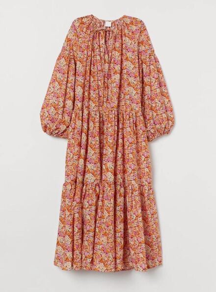 H&M Çiçek Desenli Uzun Elbise