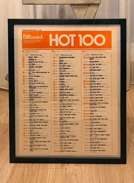14 Haziran 1980 tarihli Billboard Hot100