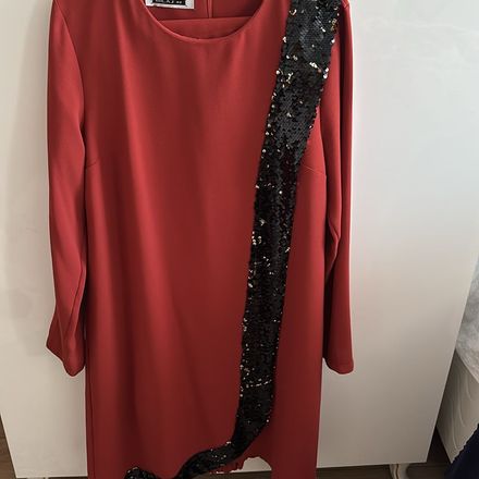 Kiremit rengiPayetli Abiye Elbise