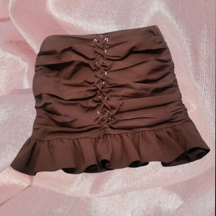 coquette bağcıklı drapeli gotik tarz fır