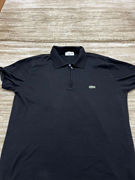 Lacoste Siyah Fermuarlı Polo Yaka Tişört