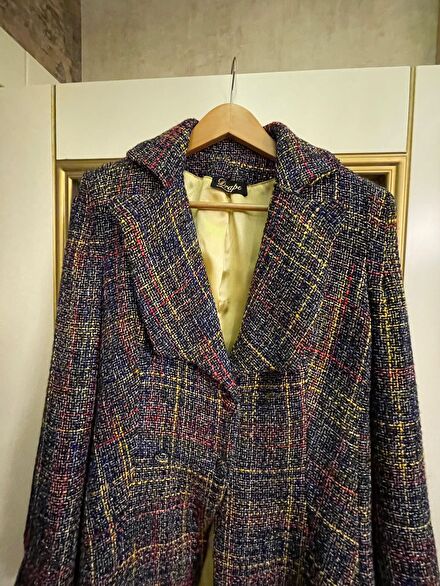 Ekoseli Desenli Blazer Ceket
