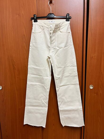 Mango Krem Wide Leg Jean