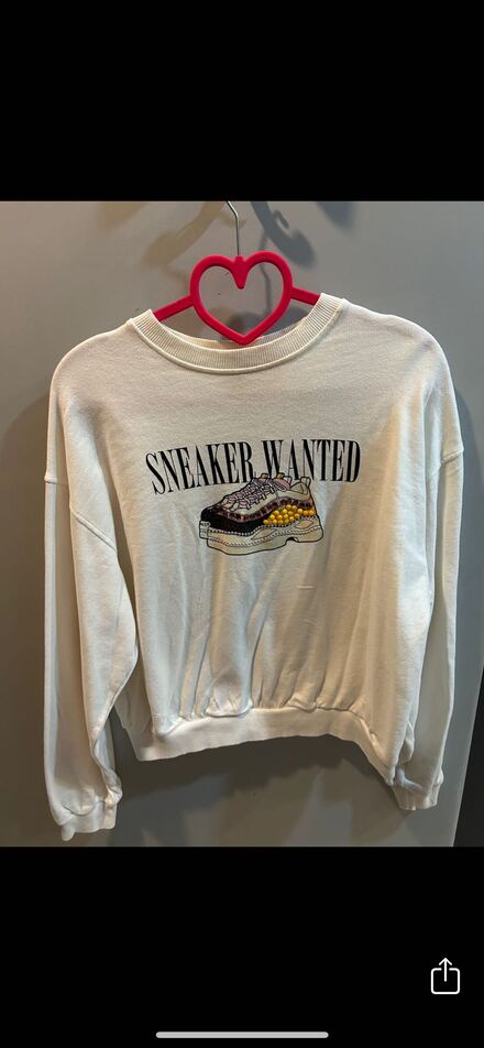 Baskılı Beyaz Sweatshirt