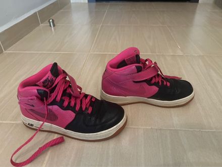 Nike Air Force 1 Mid Pembe-Siyah