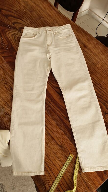 Massimo Dutti Beyaz Kot Pantolon