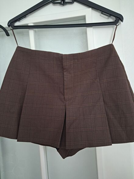 ZARA SIFIR çok şık Şort etek ekose desen