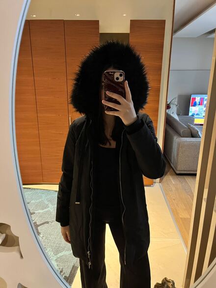 Zara Siyah Kapüşonlu Mont