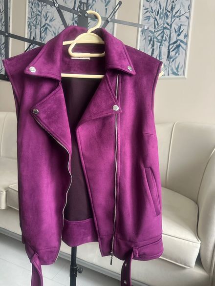 Kadın Süet Biker Yelek, sıfır ayarında