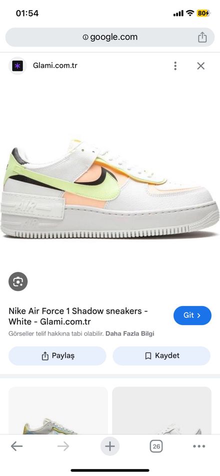 Nike air force shadow spor ayakkabı