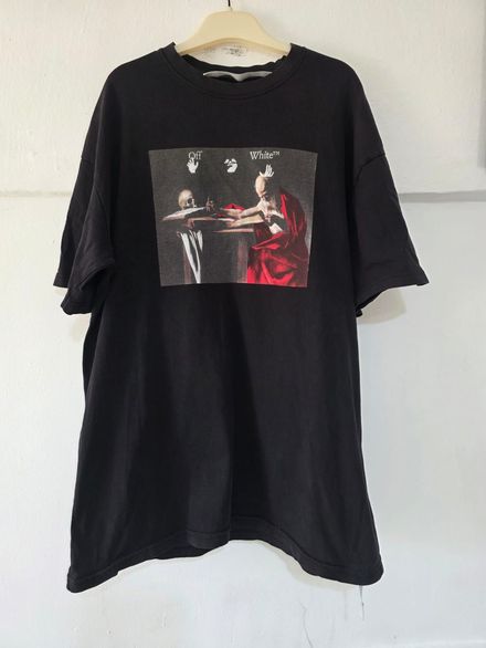 Off-White Siyah Grafik Baskılı T-Shirt