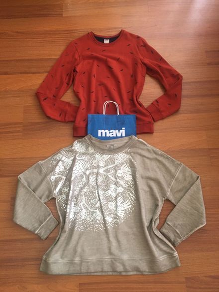 MAVİ JEANS SIFIR ETİKETLİ BEJ SWEATSHİRT