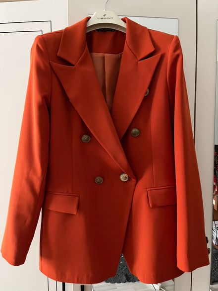 Kruvaze Turuncu Blazer Ceket
