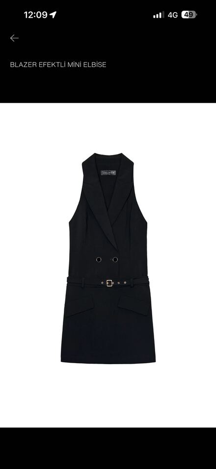 Siyah Blazer Yelek Elbise