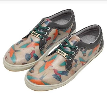 Renkli Kuş Desenli Sneakers