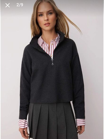 triko görünümlü sweatshirt