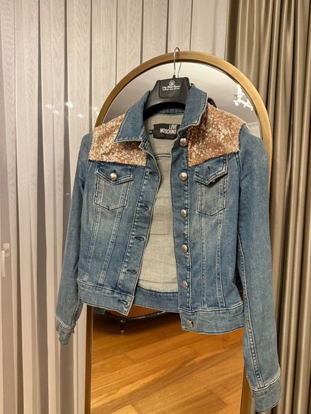 Love Moschino Payet Detaylı Kot Ceket