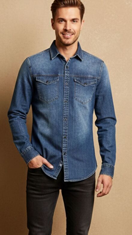 ARMANİ JEANS ERKEK KOT GÖMLEK