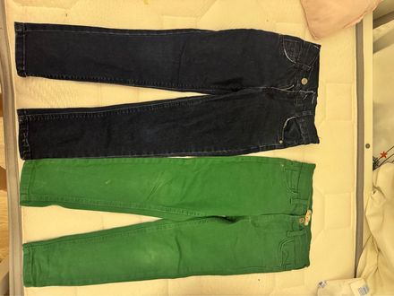 Lacivert ve Yeşil Kot Pantolon İkili Pak