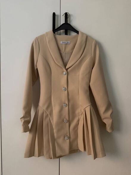 Bej Blazer Elbise