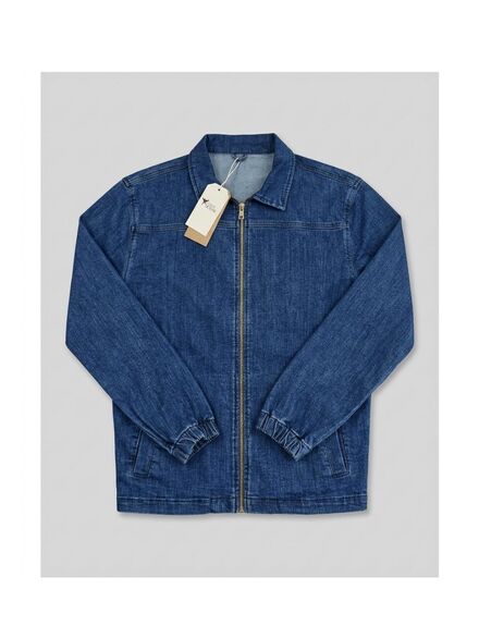 premium indigo yıkama kot denim mont cek