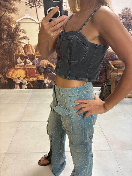 River Island Jean Büstiyer Crop