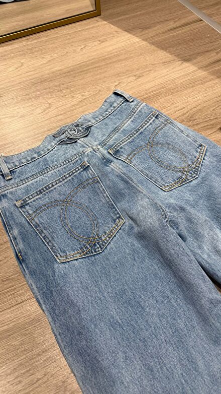 Açık Mavi Kot Pantolon chanel