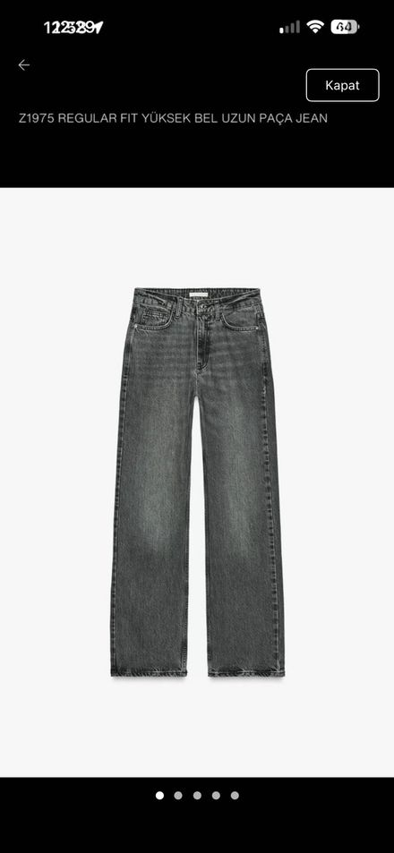 Zara Gri Regular Fit Jean pantolon