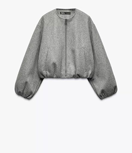 Zara Gri Soft Bomber Ceket