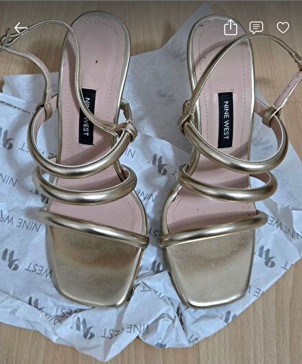 Gold nine west topuklu ayakkabı
