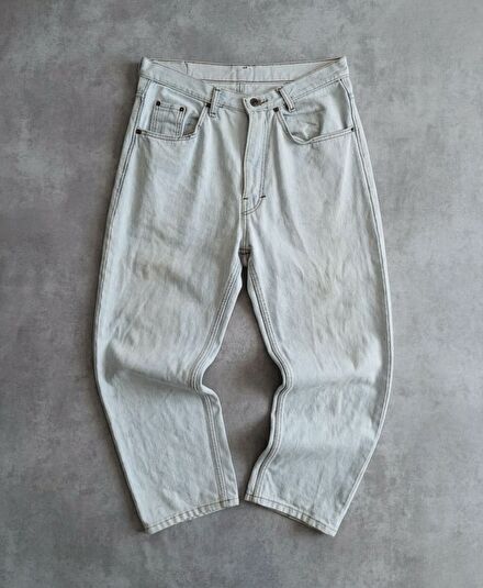 Vintage Düz kesim mom jeans kot pantolon