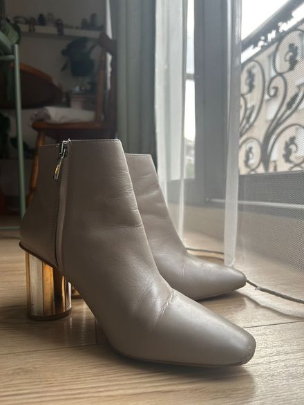 ZARA Vizon / Gri Topuklu Bot – 39 Numara