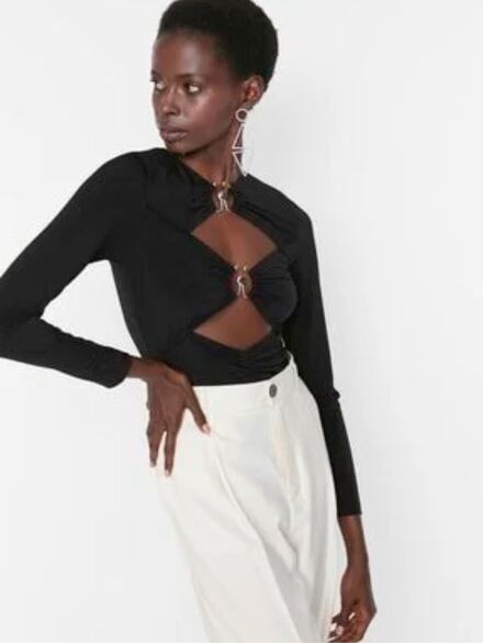 Siyah Cut Out Detaylı Body