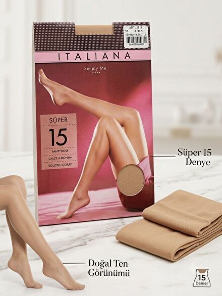 2 adet Italiana Süper 15 Külotlu Çorap