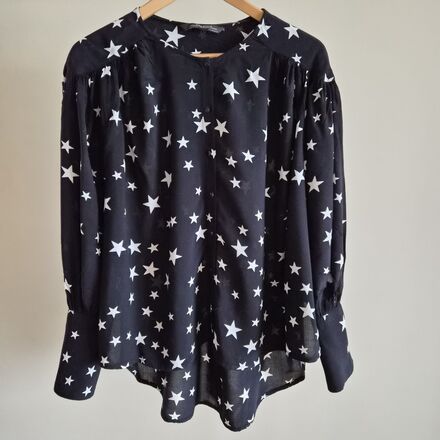 Zara Woman Siyah Yıldız Desenli Oversize