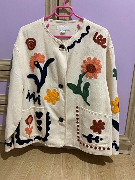 Zara Krem Desenli Ceket